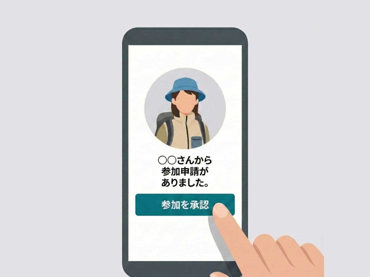 参加者承認画面
