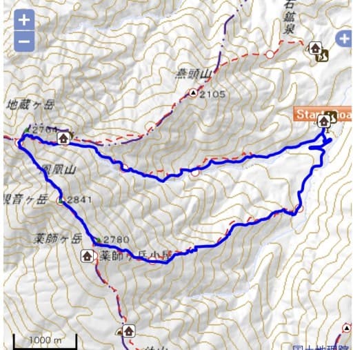 鳳凰三山日帰り1周コース(日程と時間は仮です)参考画像:1