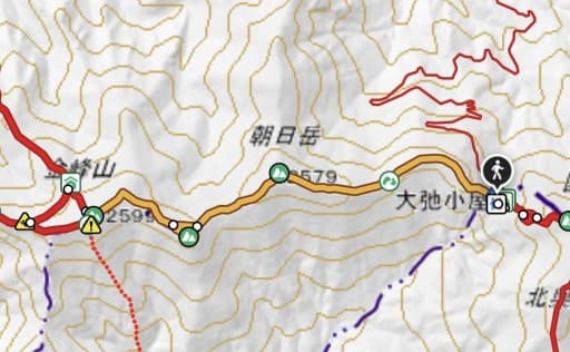 大弛峠→朝日岳→鉄山→金峰山
