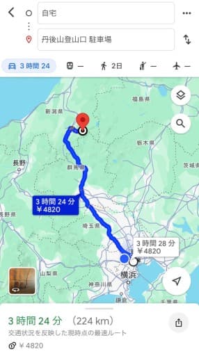 中ノ岳−丹後山　避難小屋泊　ラウンドコース