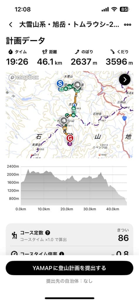 【旭川〜旭岳RW タクシー相乗り】旭岳〜トムラウシ縦走参考画像:1