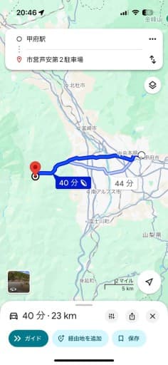 【7/18(金)】甲府から芦安駐車場参考画像:1