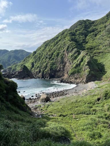 🔰荒れた海を眺める黄昏ハイキング