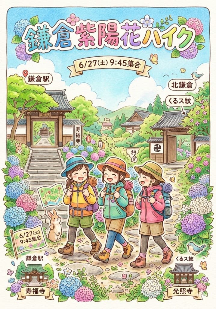 鎌倉駅から紫陽花ハイク参考画像:1