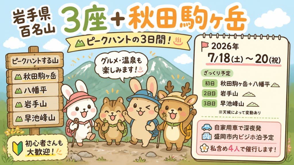 7/18(土)-20(祝)岩手県百名山3座＋秋田駒ヶ岳参考画像:0