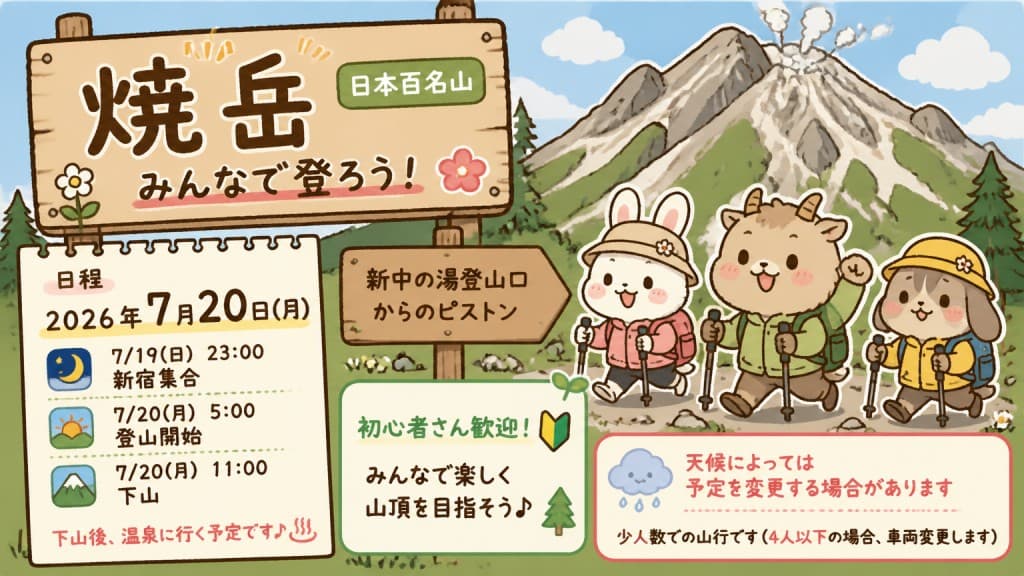 7/20(月)焼岳【日本百名山】参考画像:0