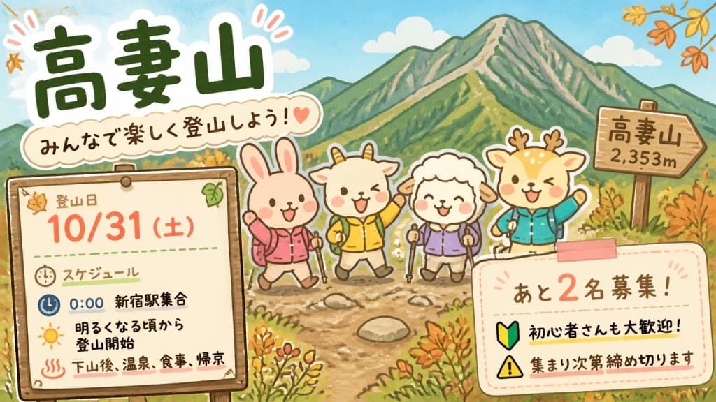 【あと1名】10/31(土)高妻山参考画像:0