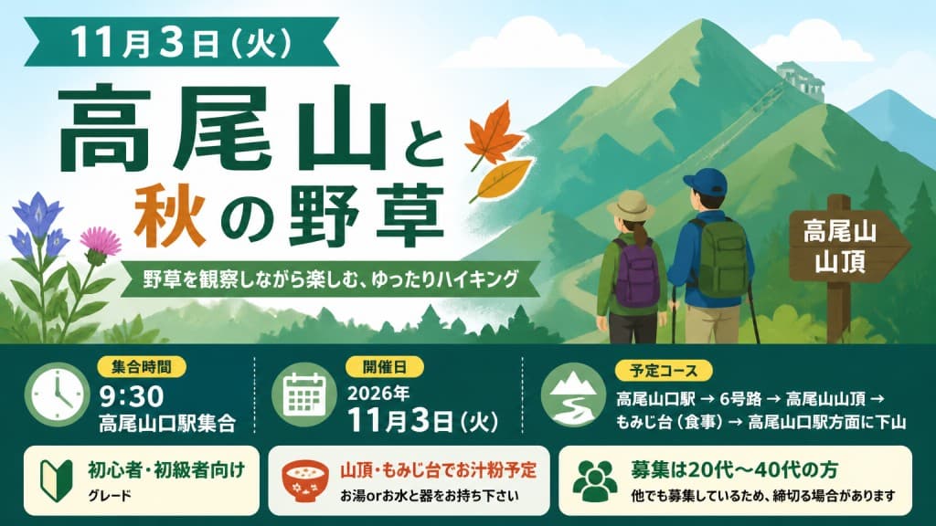 11月3 日 (火)高尾山と秋の野草参考画像:0